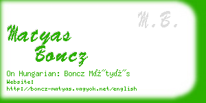 matyas boncz business card